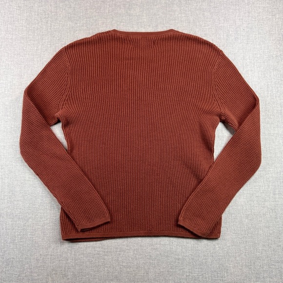 Outerknown Waffle Knit Crewneck Shirt Men L (M) Rust Cotton Minimalist Surf Y2K - Picture 3 of 8